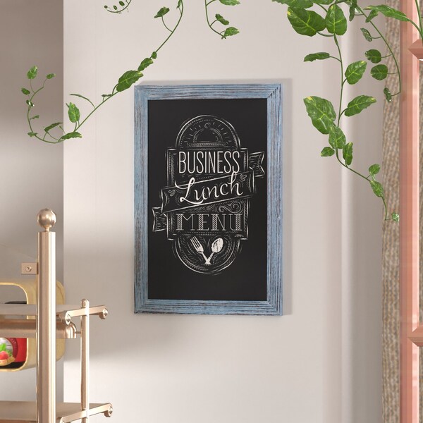 Flash Furniture 20 x 30 Rustic Blue Magnetic Hanging Chalkboard HGWA-GDIS-CRE8-262315-GG - main